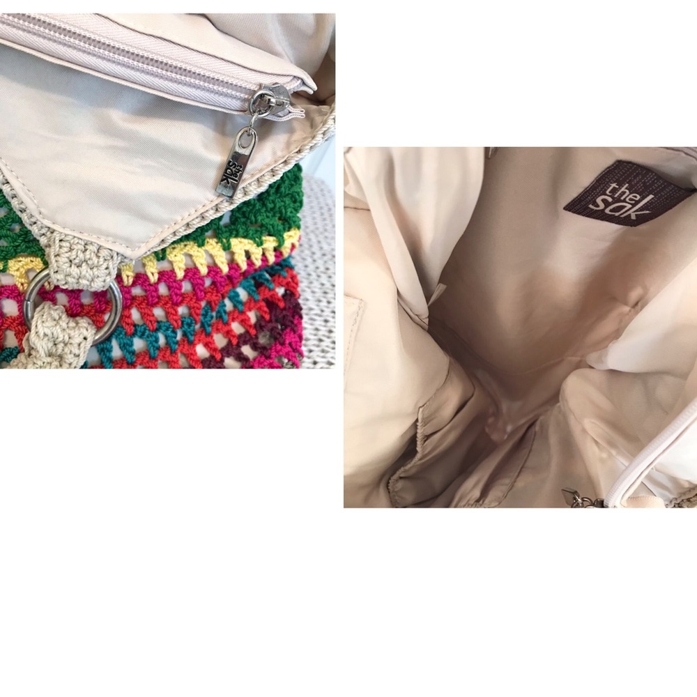 The Sak Ellis Crochet Hobo Bag Boho Granny Square NWOT - Picture 15 of 16